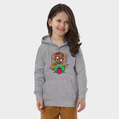 LouVoyage - Hoodie Girls - Ramen Monster - Gray - 4/12Y