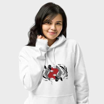 LouVoyage - Hoodie Women - Koi Fish - White - XS/3XL