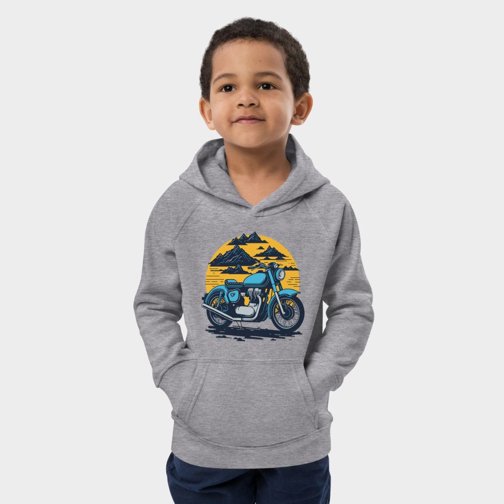 LouVoyage - Hoodie Boys - Cafe Racer Illustration - Gray - 4/12Y