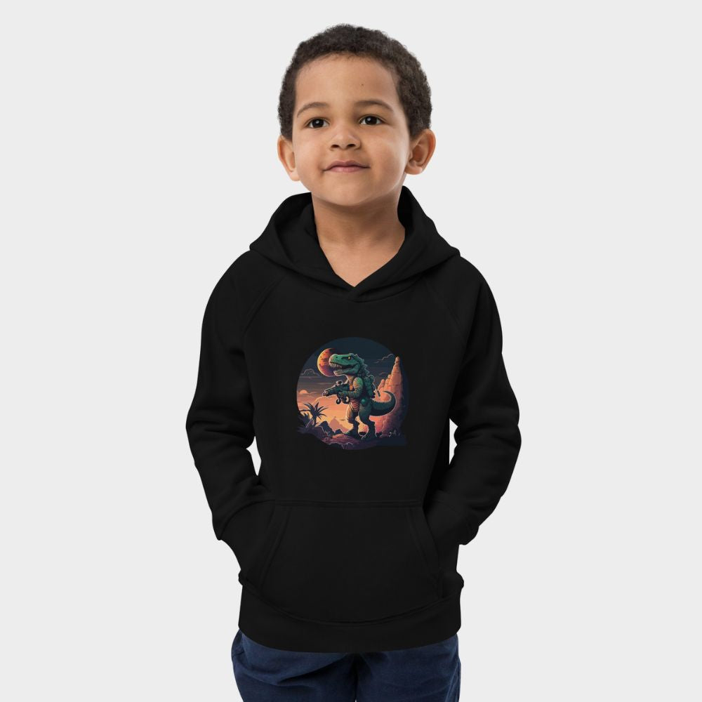 LouVoyage - Hoodie Boys - Charlie T-Rex - Black & Gray - 4/12Y