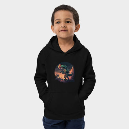 LouVoyage - Hoodie Boys - Charlie T-Rex - Black & Gray - 4/12Y