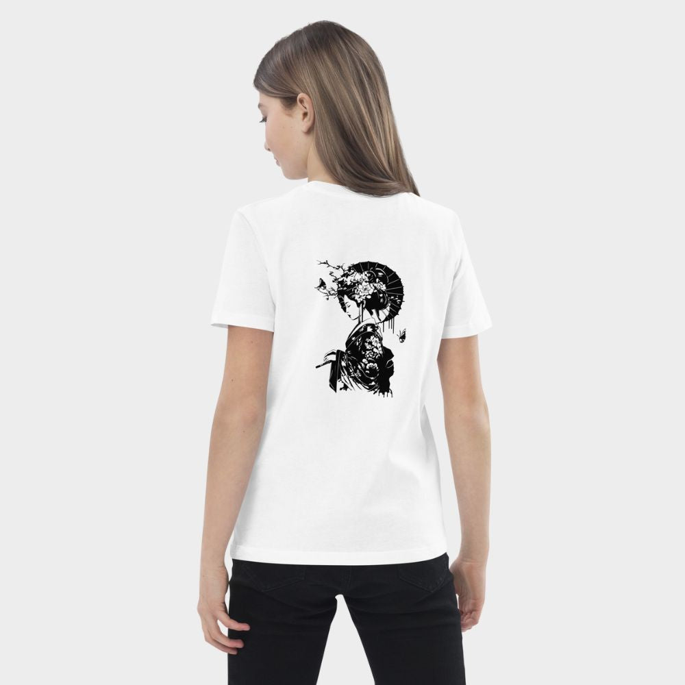 LouVoyage - T-shirt Girls - Japanese Geisha - White - 3/13Y