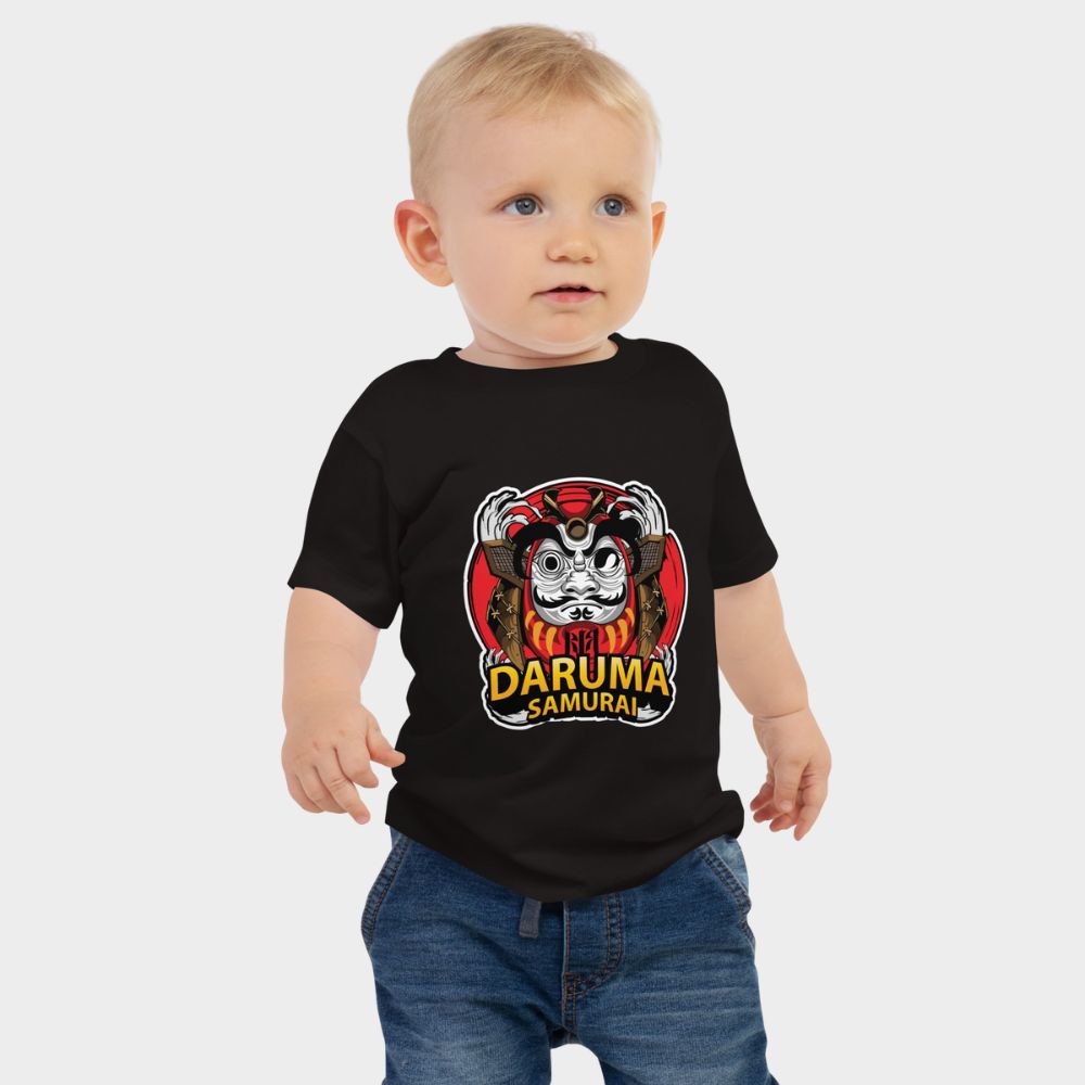 LouVoyage - T-shirt Baby - Samurai Daruma - Black & White - 6/24M