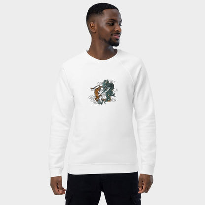 LouVoyage - Pullover Men - Tiger & Dragon - White - XS/3XL