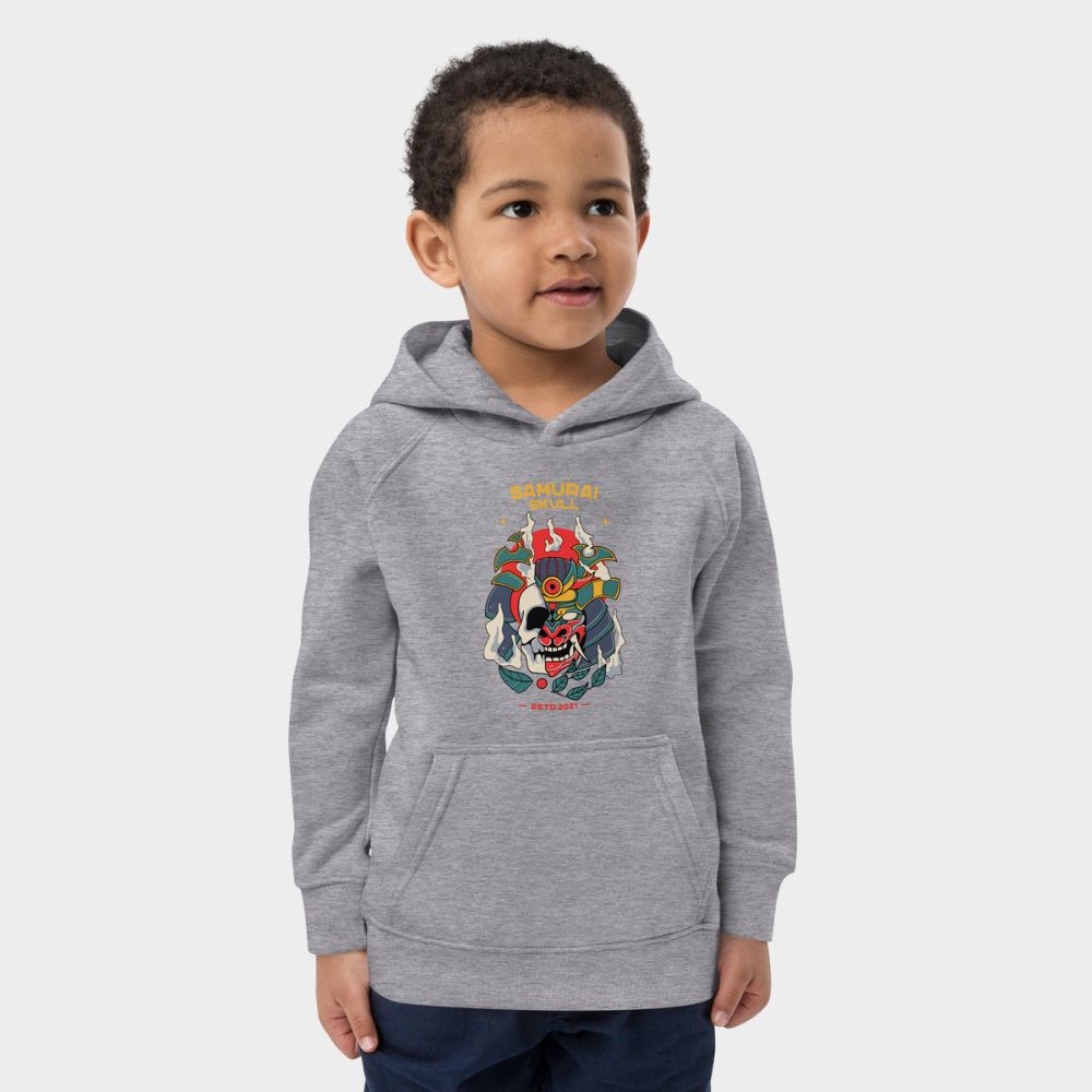 LouVoyage - Hoodie Boys - Samurai Skull - Black & Gray - 4/12Y