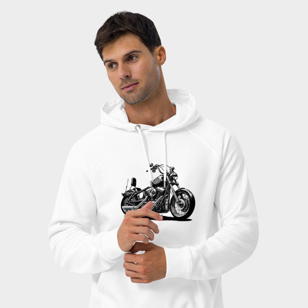 LouVoyage - Hoodie Men - Cafe Racer Style - White - XS/3XL