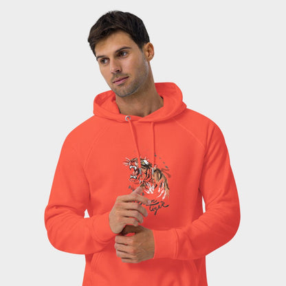 LouVoyage - Hoodie Men - Tiger - White & Orange - XS/3XL