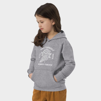 LouVoyage - Hoodie Girls - Love Yourself - Black & Gray - 4/12Y