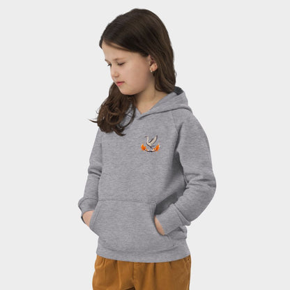 LouVoyage - Hoodie Girls - Japanese Crane Tattoo - Black & Gray - 4/12Y