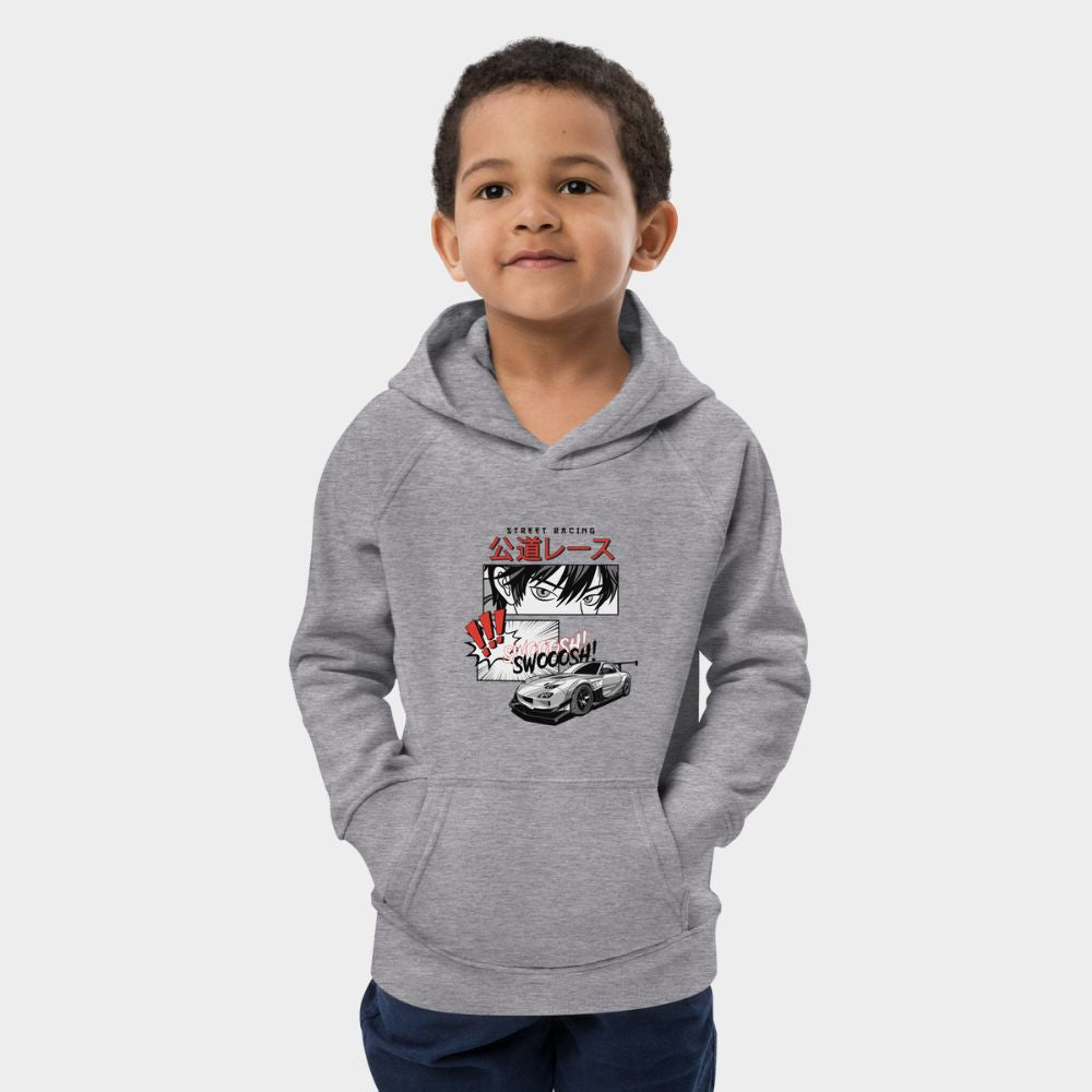 LouVoyage - Hoodie Boys - Anime Racing - Gray - 4/12Y