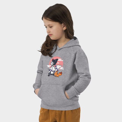 LouVoyage - Hoodie Girls - Kawaii Geisha - Black & Gray - 4/12Y