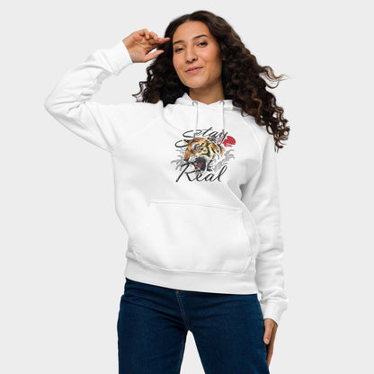 LouVoyage - Hoodie Women - Stay Real - White - XS/3XL