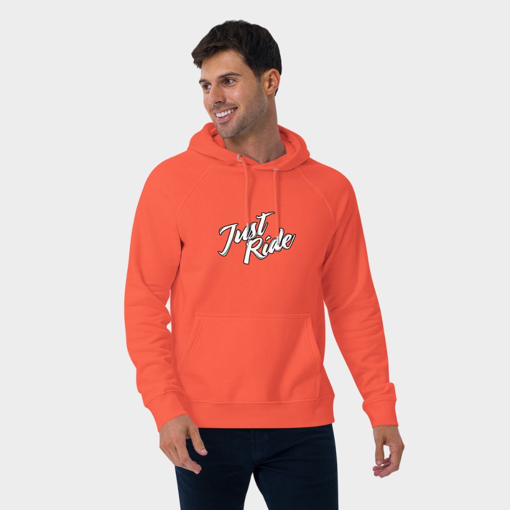 LouVoyage - Hoodie Men - Just Ride - White & Orange - XS/3XL