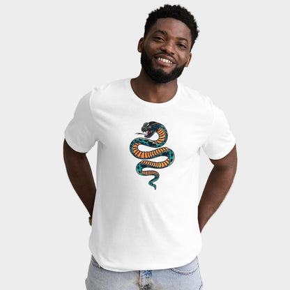 LouVoyage - T-shirt Men - Snake - Black & White - XS/3XL