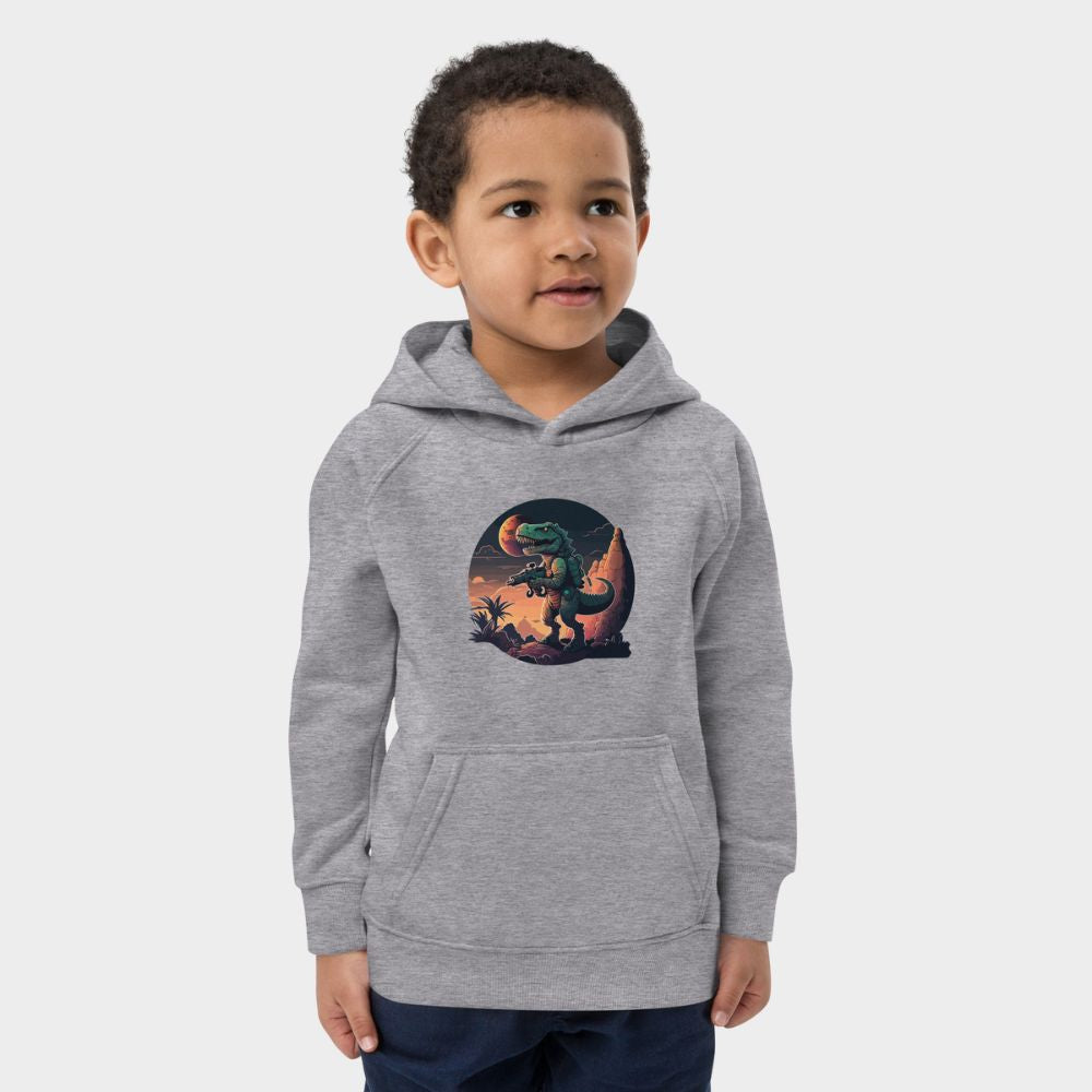 LouVoyage - Hoodie Boys - Charlie T-Rex - Black & Gray - 4/12Y