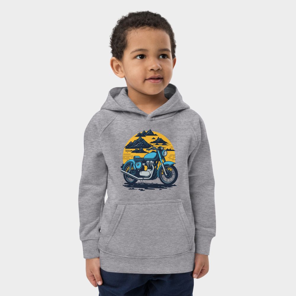 LouVoyage - Hoodie Boys - Cafe Racer Illustration - Gray - 4/12Y