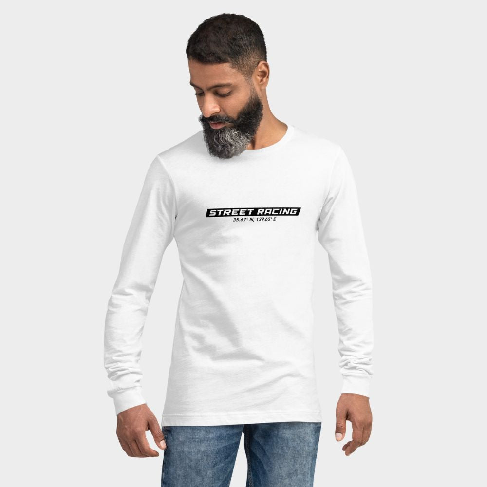 LouVoyage - Long Sleeve T-shirt Men - Street Racer - White - XS/2XL