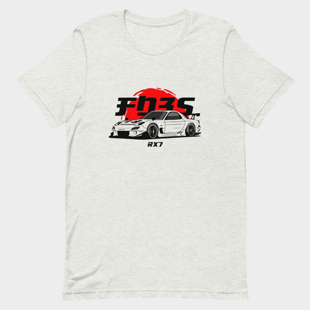 LouVoyage - T-shirt Men - RX-7 - White & Gray - XS/3XL