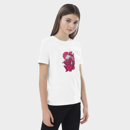 LouVoyage - T-shirt Girls - Warrior Lady Bear - White - 3/13Y