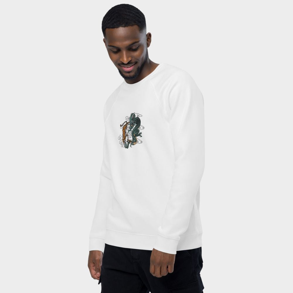 LouVoyage - Pullover Men - Tiger & Dragon - White - XS/3XL