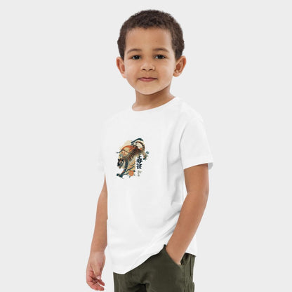 LouVoyage - T-shirt Boys - Tiger illustration - White - 3/13Y