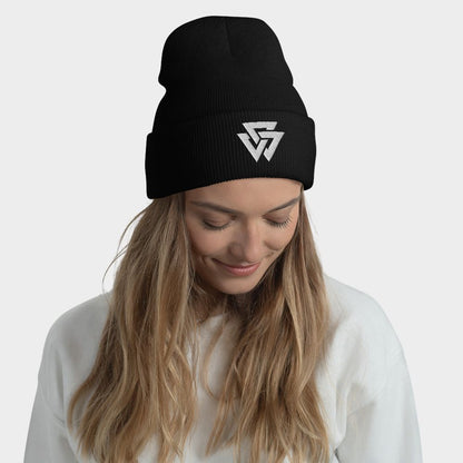 LouVoyage - Beanie Women - Embroidery - Trinity - Black