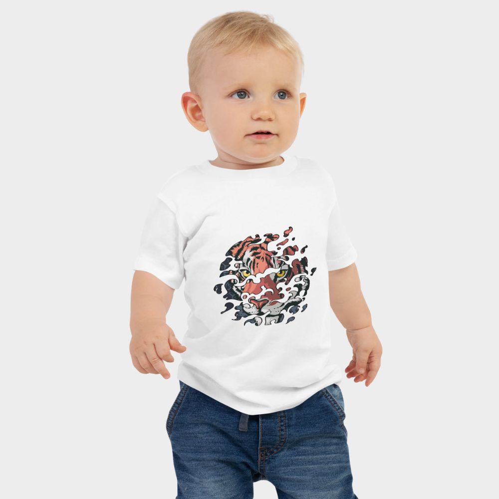 LouVoyage - T-shirt Baby - Camo Tiger - Black & White - 6/24M