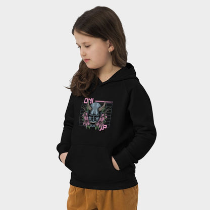 LouVoyage - Hoodie Girls - Cyber Oni Style - Black - 4/12Y