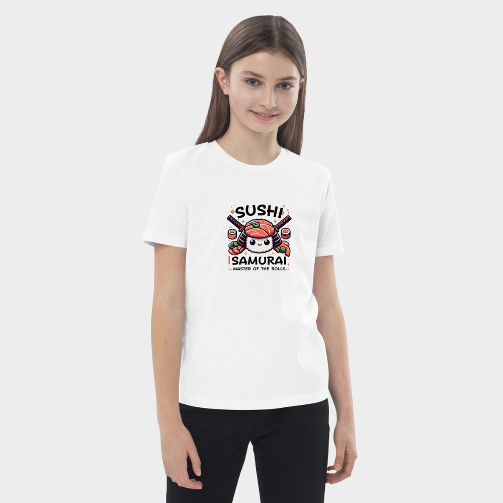 LouVoyage - T-shirt Girls - Sushi Samurai - White - 3/13Y