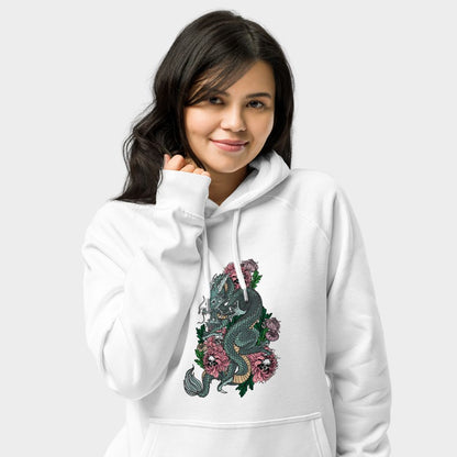 LouVoyage - Hoodie Women - Flower x Dragon - White - XS/3XL