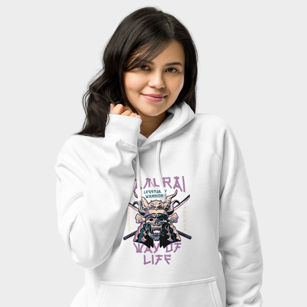 LouVoyage - Hoodie Women - Legendary Samurai - Black & White - XS/3XL