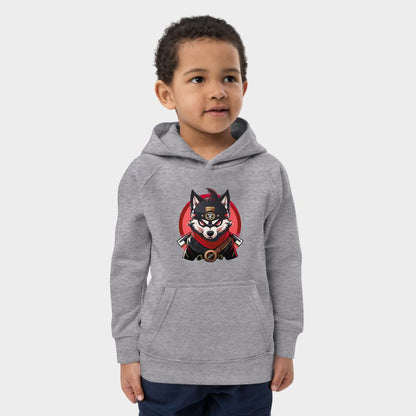 LouVoyage - Hoodie Boys - Japanese Wolf - Black & Gray - 4/12Y