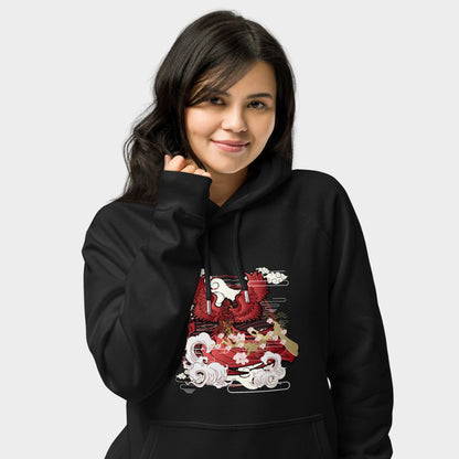 LouVoyage - Hoodie Women - Phoenix Illustration - Black - XS/3XL