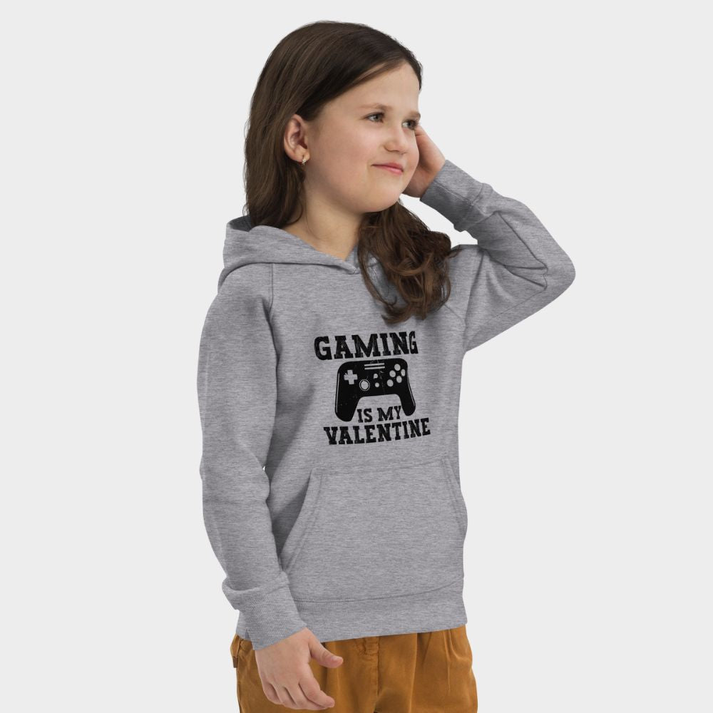 LouVoyage - Hoodie Girls - Gaming is my Valentine - Gray - 4/12Y