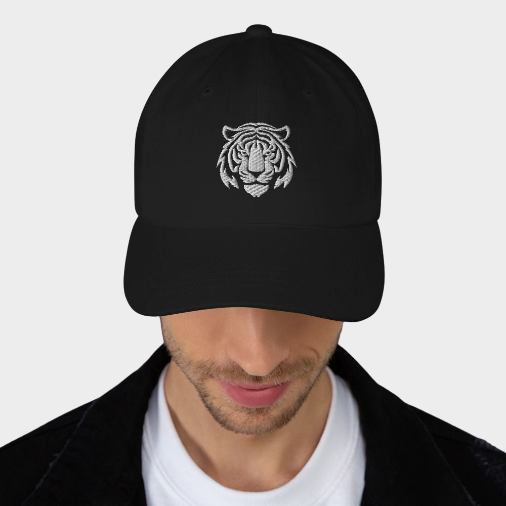 LouVoyage - Cap Men - Embroidery - Tiger - Black