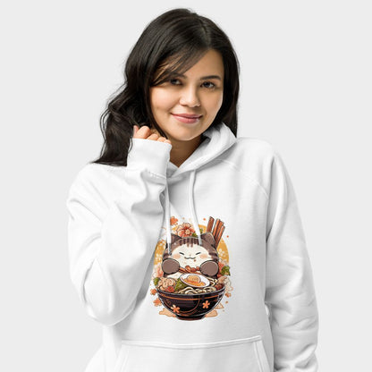 LouVoyage - Hoodie Women - Kitty Ramen - Black & White - XS/3XL