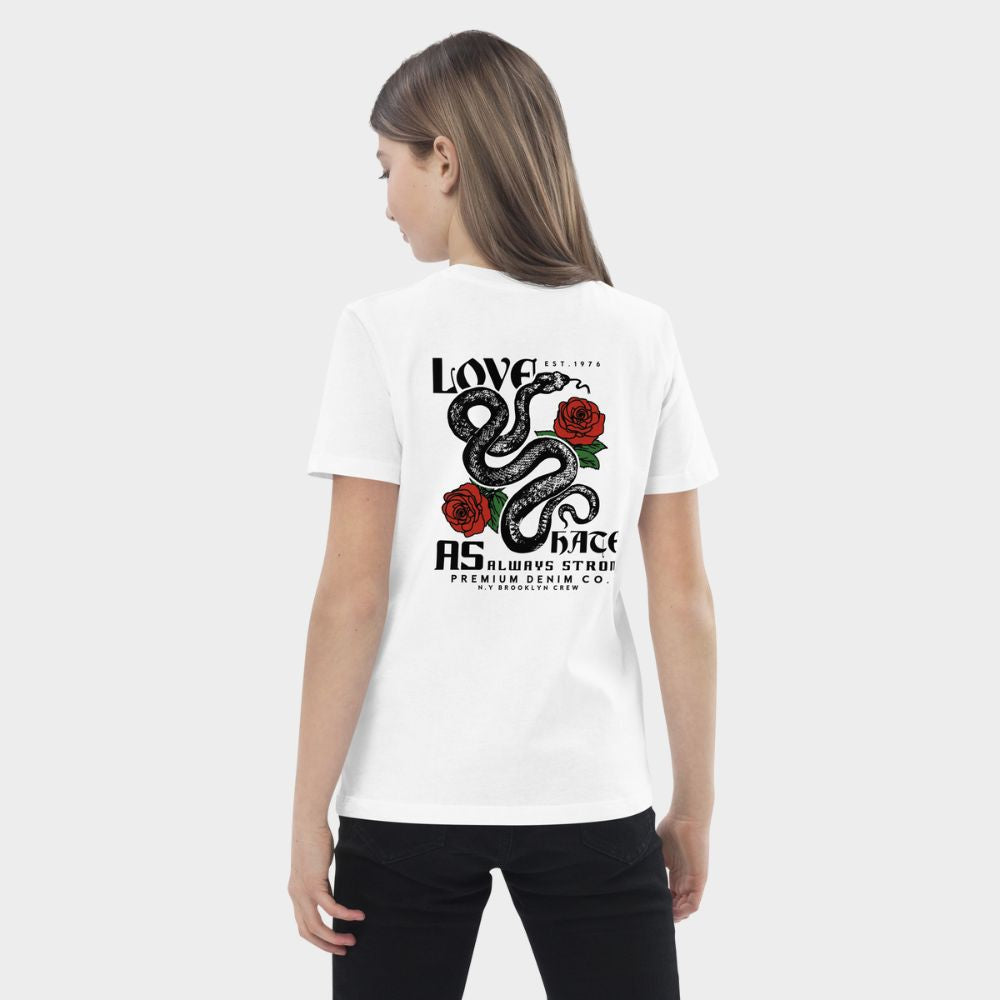 LouVoyage - T-shirt Girls - Love Snake - White - 3/13Y