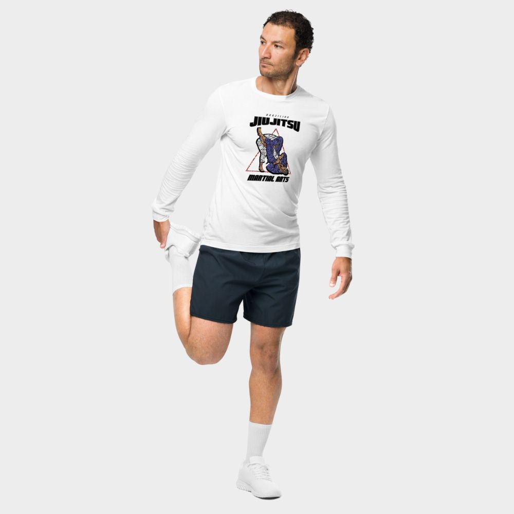 LouVoyage - Long Sleeve T-shirt Men - BJJ - White - XS/2XL