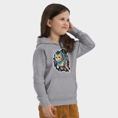 LouVoyage - Hoodie Girls - Cat Space - Black & Gray - 4/12Y