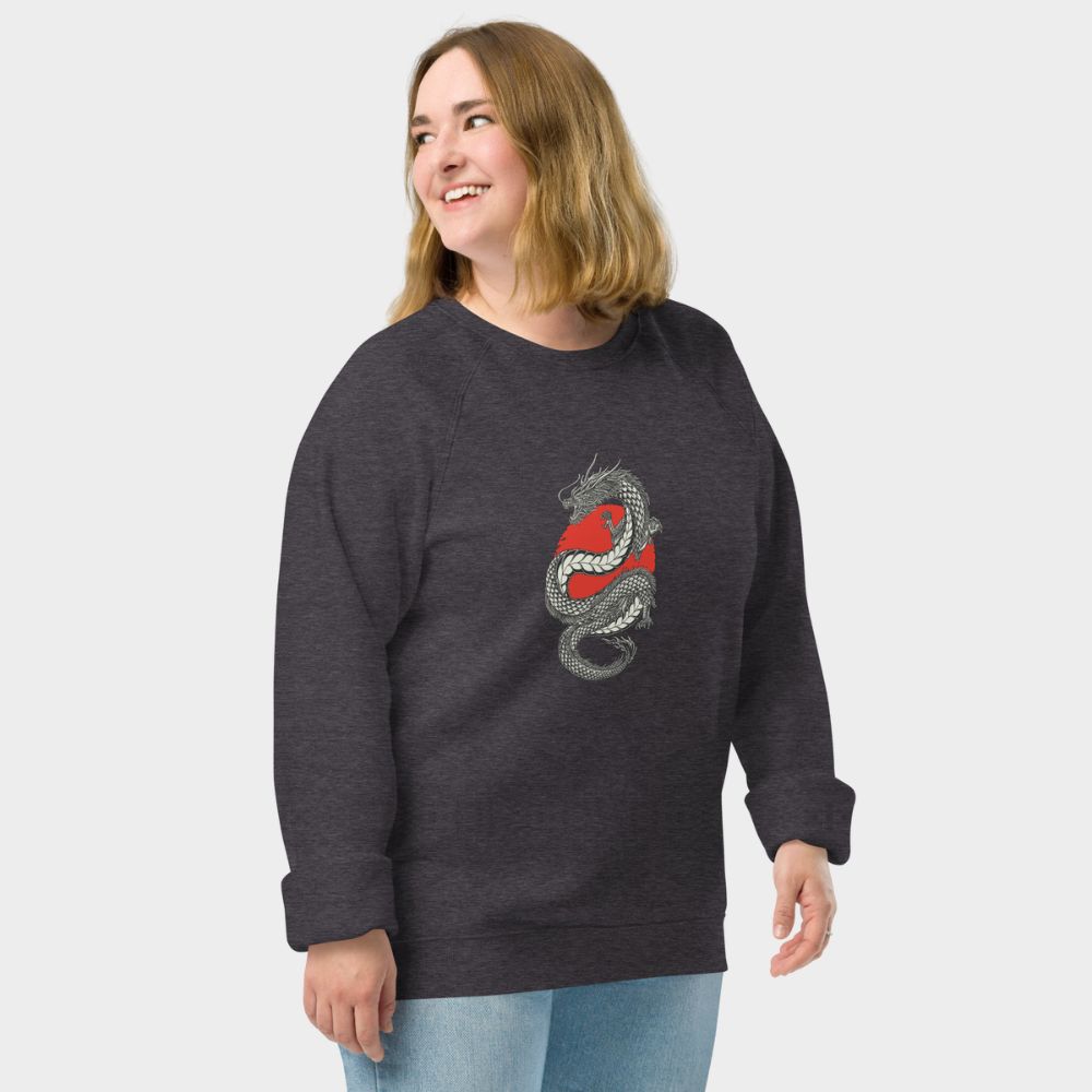 LouVoyage - Pullover Women - Japanese Dragon Style - Black & Gray - XS/3XL