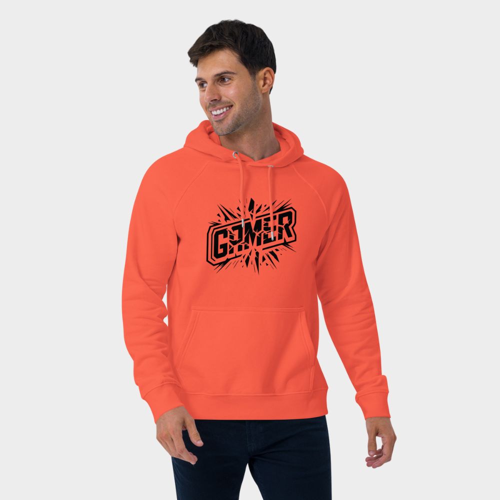 LouVoyage - Hoodie Men - Gamer - White & Orange - XS/3XL