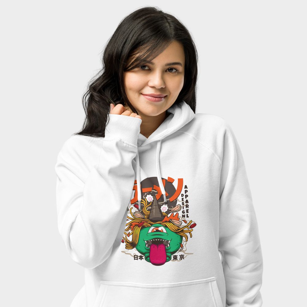 LouVoyage - Hoodie Women - Ramen Monster - White - XS/3XL