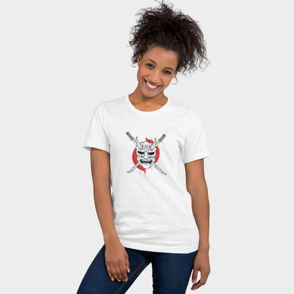 LouVoyage - T-shirt Women - Oni Katana - White & Gray - XS/3XL