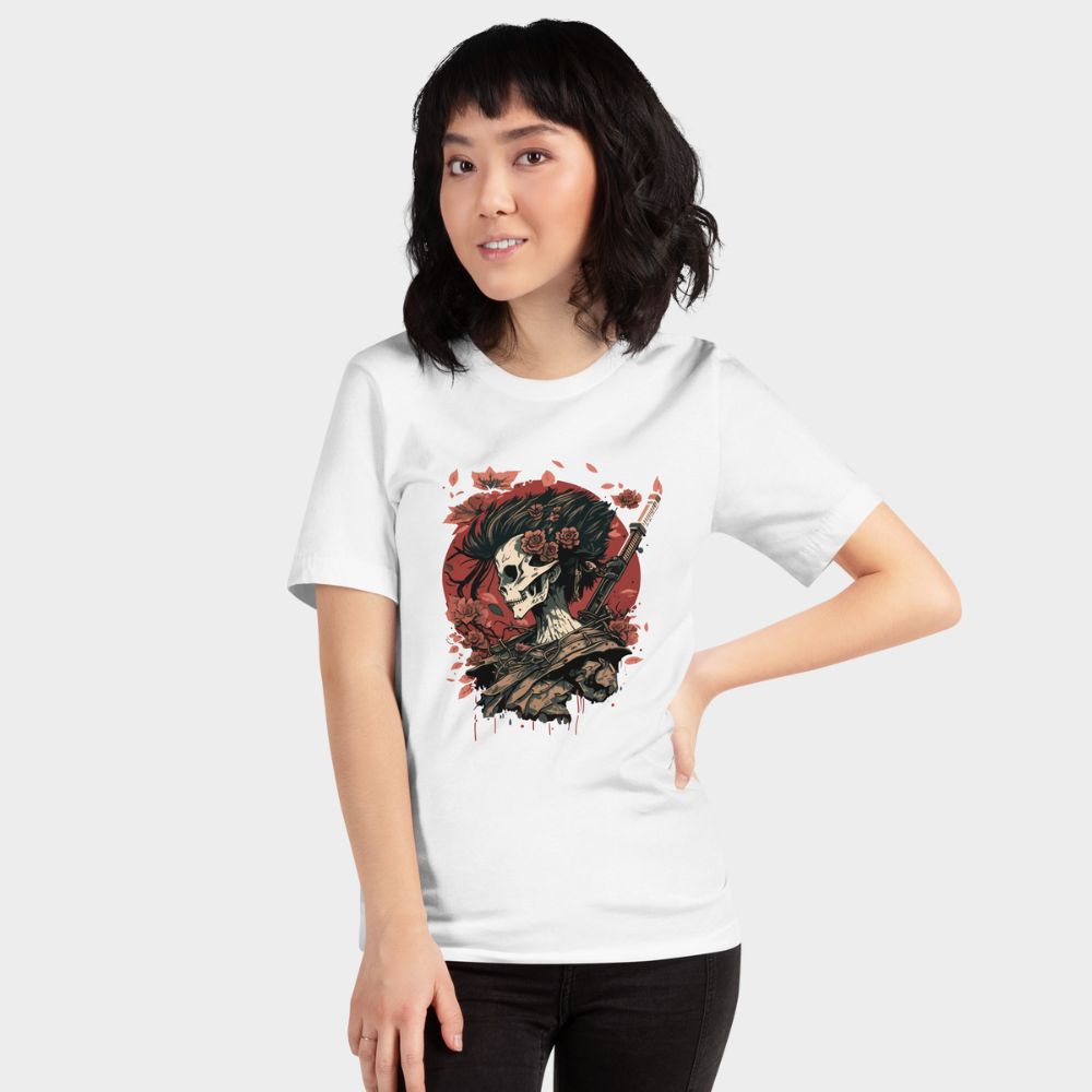 LouVoyage - T-shirt Women - Samurai Vintage - Black & White - XS/3XL