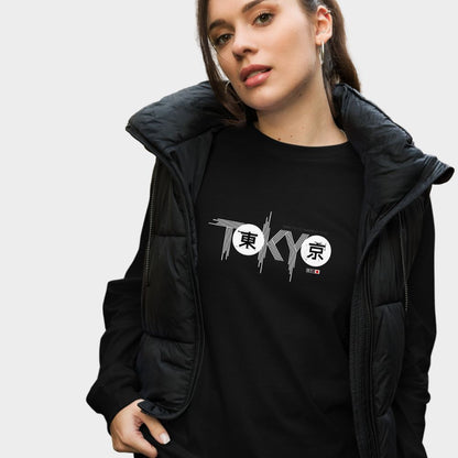 LouVoyage - Long Sleeve T-shirt Women - Tokyo x Japan - Black - XS/2XL