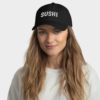 LouVoyage - Cap Women - Embroidery - Sushi - Black