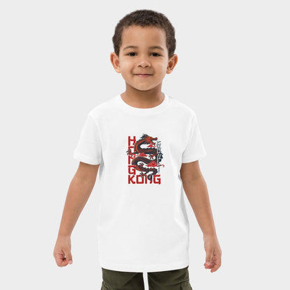 LouVoyage - T-shirt Boys - Dragon in Hong Kong - White - 3/13Y