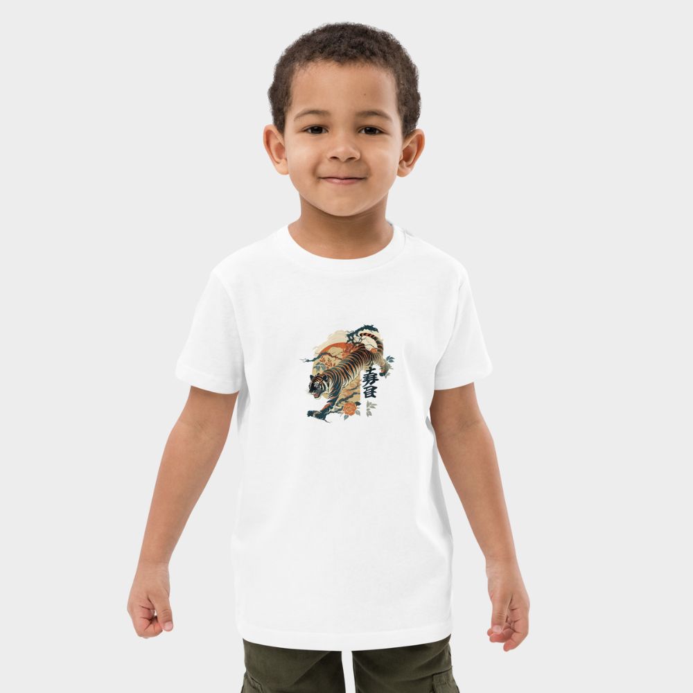 LouVoyage - T-shirt Boys - Tiger illustration - White - 3/13Y