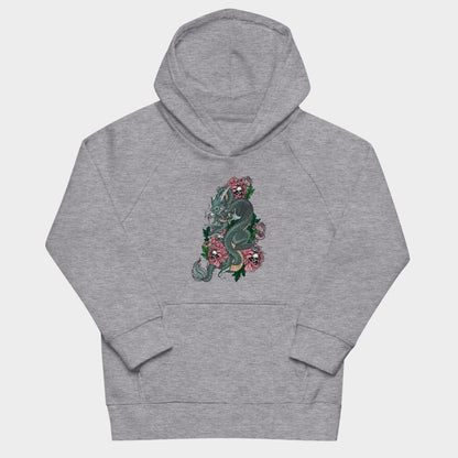 LouVoyage - Hoodie Girls - Dragon x Flower - Black & Gray - 4/12Y