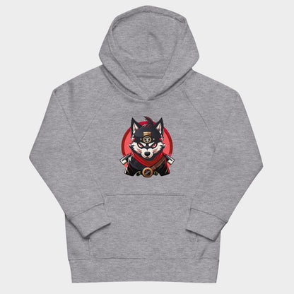 LouVoyage - Hoodie Boys - Japanese Wolf - Black & Gray - 4/12Y